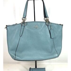 Coach Light Blue Leather Tote
